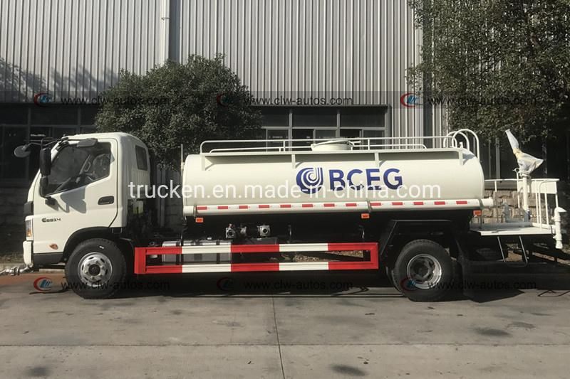 Foton Aumark-C33 4X2 Small 5000L 5 Tons Water Bowser Water Sprinkler Truck Water Tank Truck for Spraying