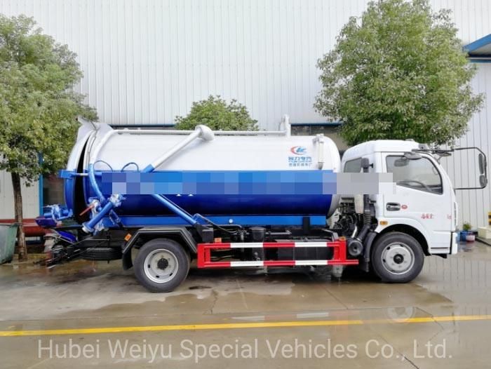 Hot Sale China Dongfeng 4*2 6000liters/6cbm/6m3 City Wells Street Cleaning 6 Tons 6t Sewage Fecal Vacuum Suction Truck