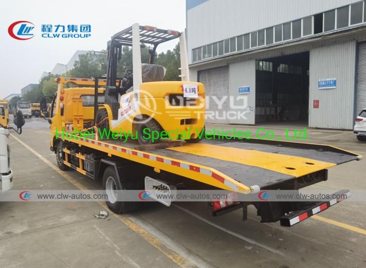 JAC 4t 5ton Towing Trucks Full Landing Bed Low Angle Car Carrier Road Rescue Recovery Flatbed Tow Truck for Chile