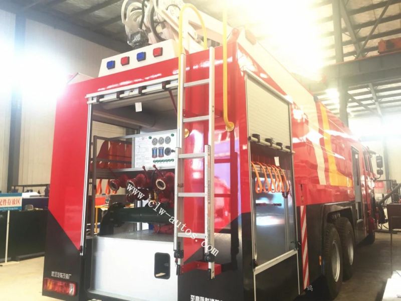 China Sinotruk HOWO 6X4 Fire Rescue Water and Foam Tank 18 - 25m Aerial Water Tower Tender Fire Truck 10, 000liters Fire Fighting Truck