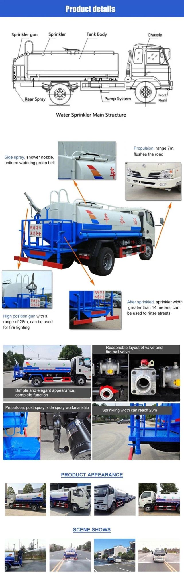 Dongfeng DFAC Right Hand Drive Water Bower Truck