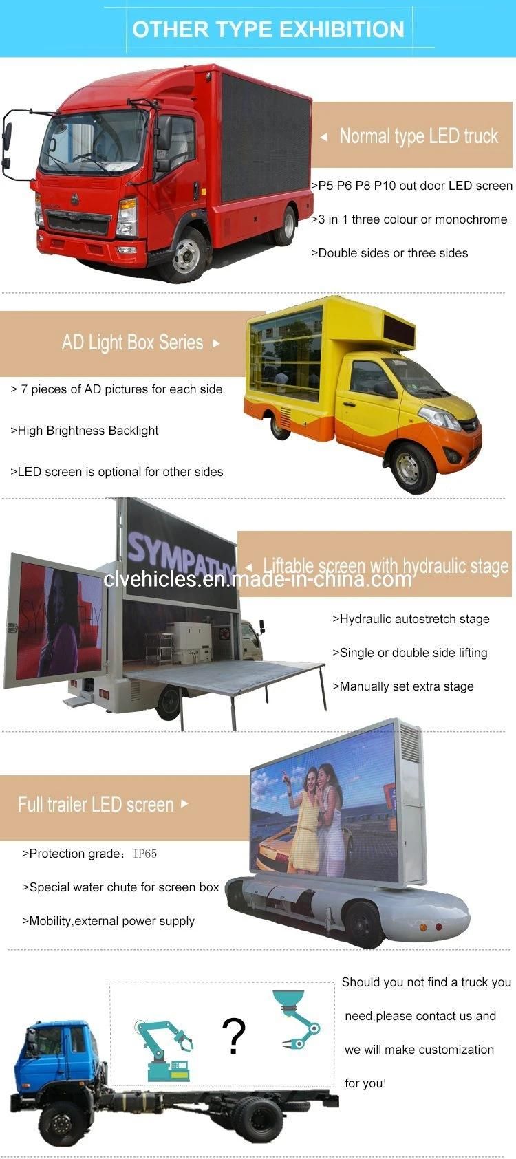 Sinotruk HOWO P4 P5 P6 Full Color Outdoor LED Advertising Truck
