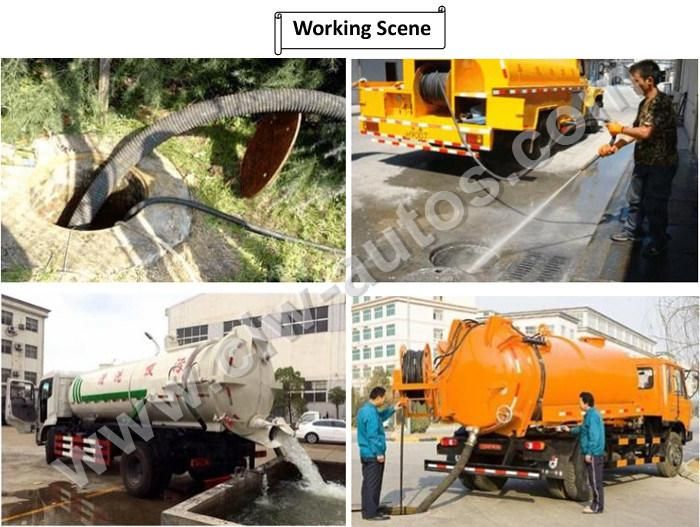 Foton Forland 8000liters Septic Tank 4000liters Water Tank Vacuum Sewage Suction Truck with High Pressure Cleaning System