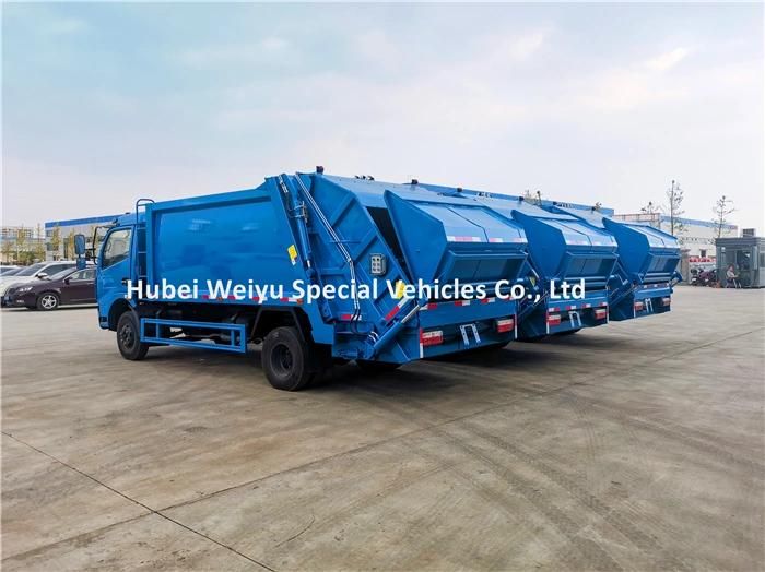 Compressed Garbage Vehicle Dongfeng 5tons 7cbm Rear Loading Garbage Compactor Truck