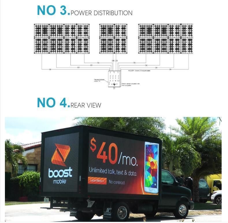 Outdoor Movable LED Billboard Truck P6 Mobile Advertising LED Screen Trailer