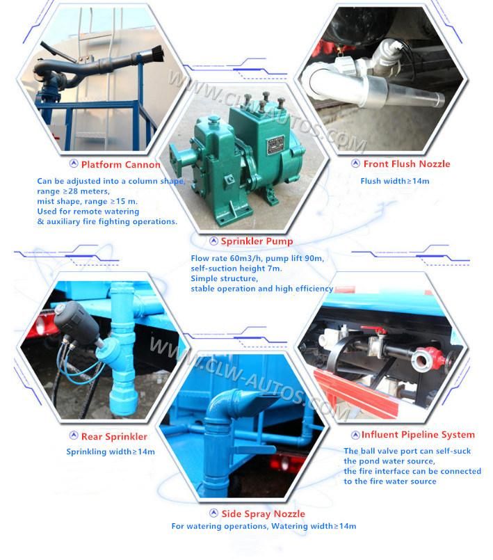 Dongfeng 6X4 10 Wheels 20, 000liters 20tons Water Tanker Lorry Water Bowser Cleaning Tank Truck