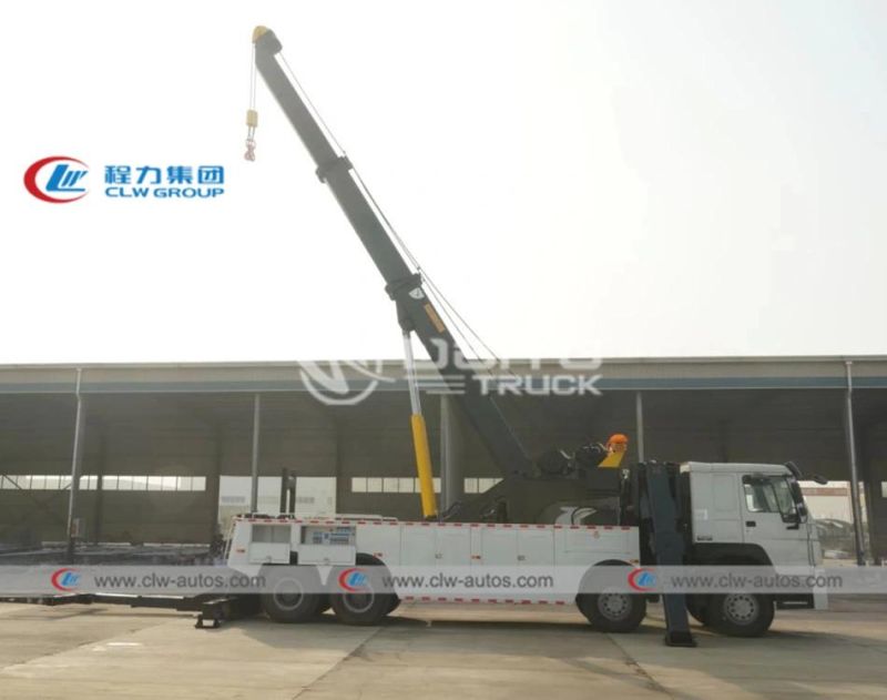 HOWO 8X4 50tons 50 Tons 50mt 360 Degree Rotation Rotatory Road Recovery Wrecker Tow Truck with Rotary Boom