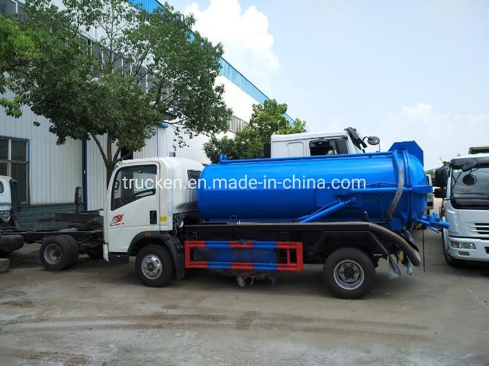 HOWO Brand 3m3 3000L 5000L Vacuum Pump Small Sewage Suction Truck