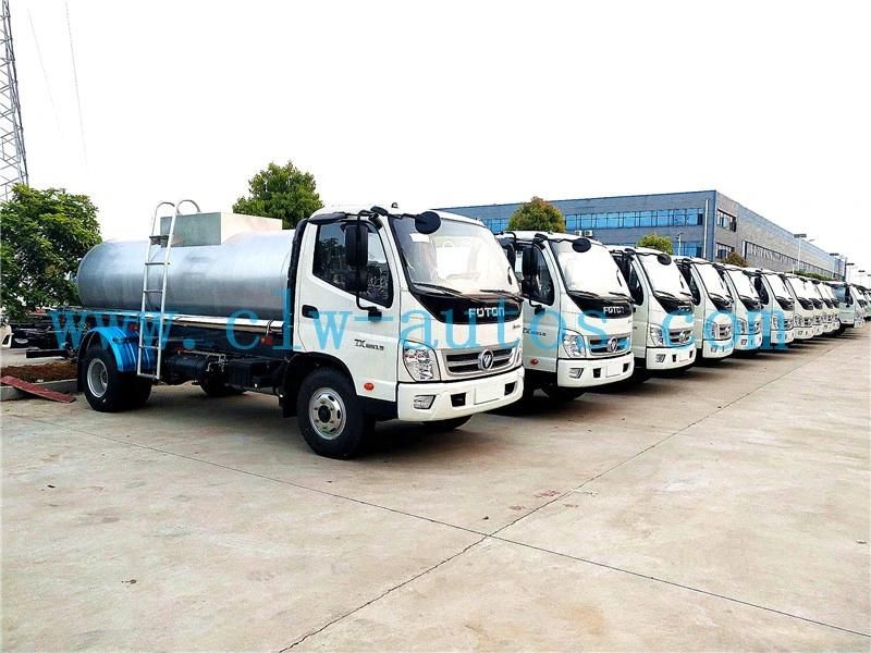 Foton 5000liters 5cbm 5tons Water Bowser Truck Stainless Steel 304 2b Drinking Water Transport Truck