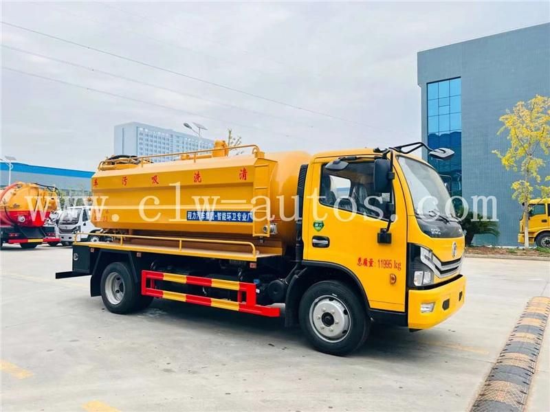 Dongfeng Duolicar 8000liters 8cbm 8m3 Vacuum Sewage Suction Truck Sewer Tank Truck Septic Tank Truck