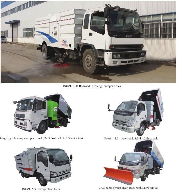 Factory Quality 8 Cbm 8000 Liters Road Washing Sweeper Truck