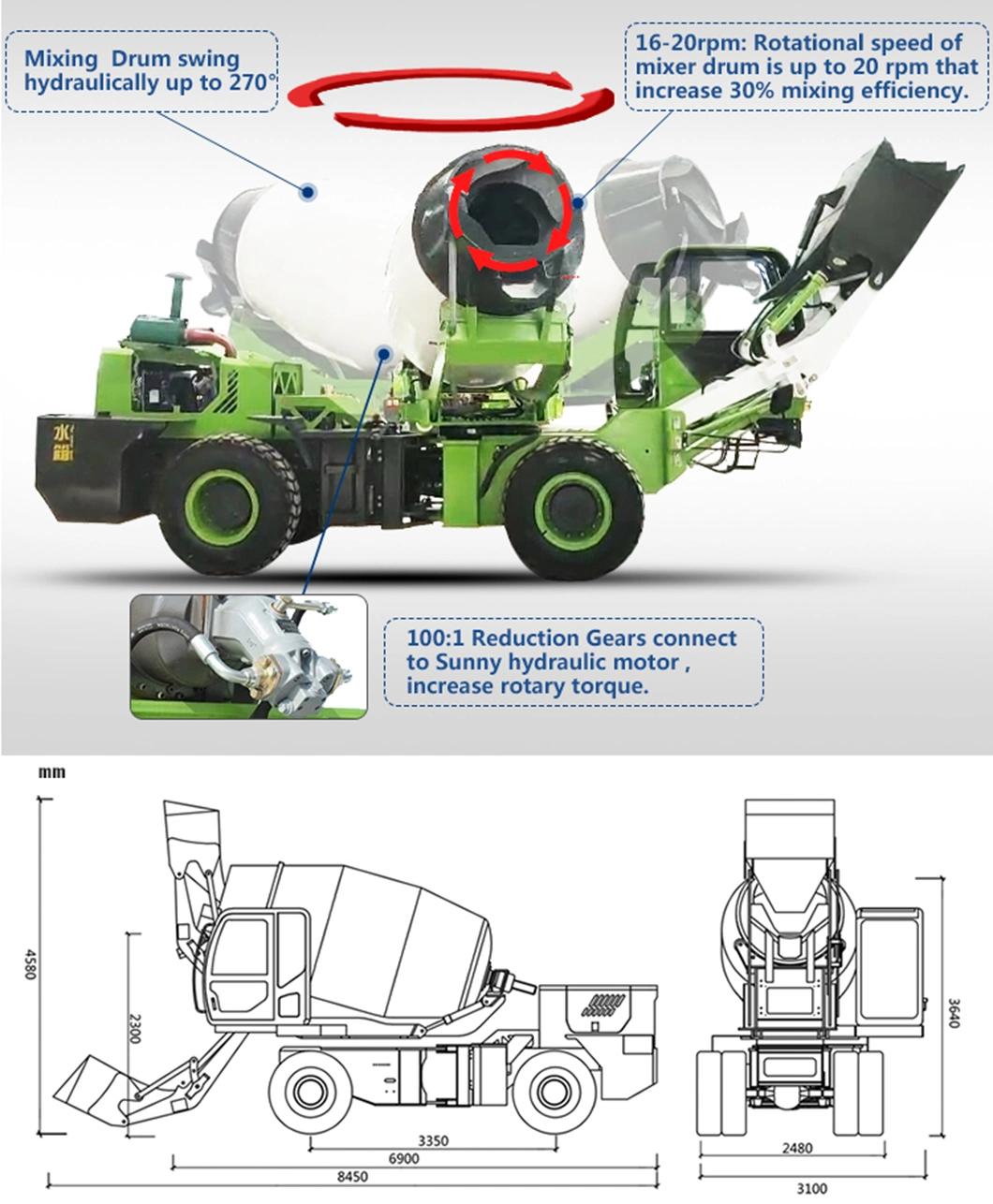 5.5 Cbm Mobile Concrete Mixer Truck/Transit Mixer