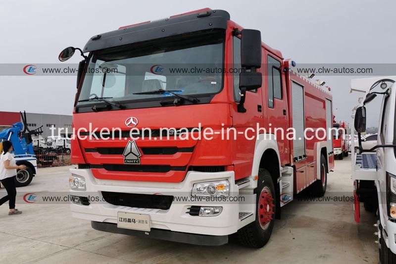 Sinotruk HOWO 4X2 6 Wheels Wheeler 266HP 8cbm 8000L Fire Fighting Truck with Water and Foam Tanker