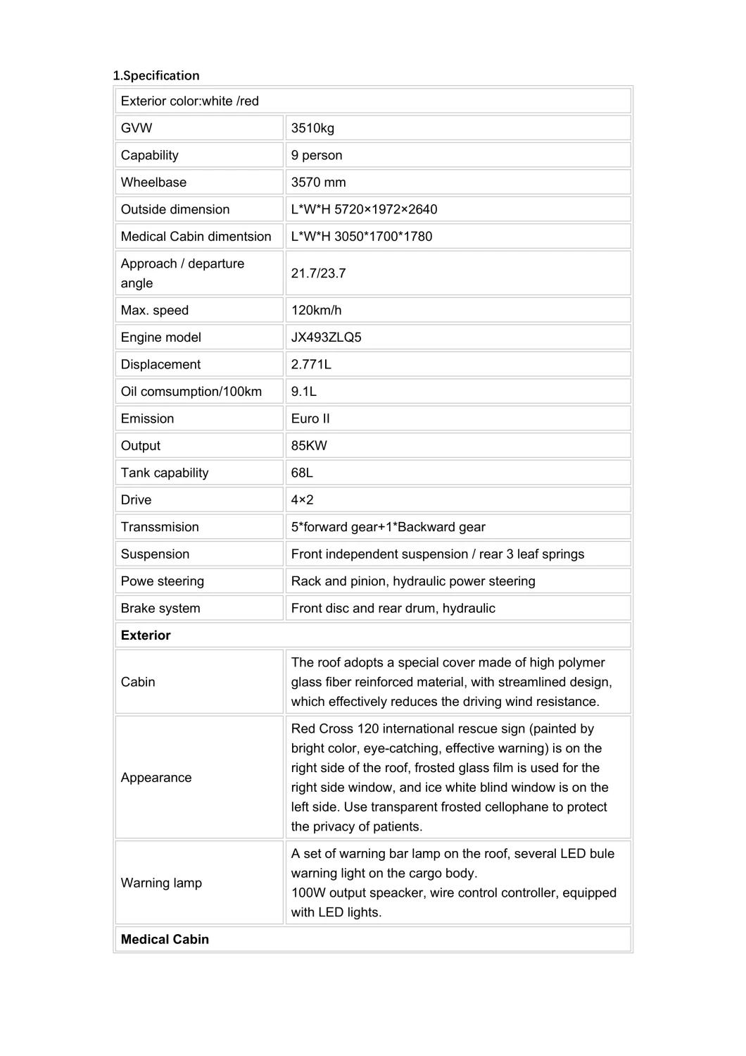 New Ambulance with Negative Pressure System