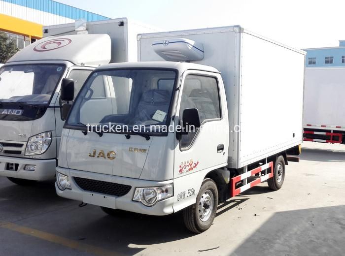 JAC Gasoline Engine 2tons Reefer Truck Refrigerator Van Box Body for Fresh/Frozen Food Transport