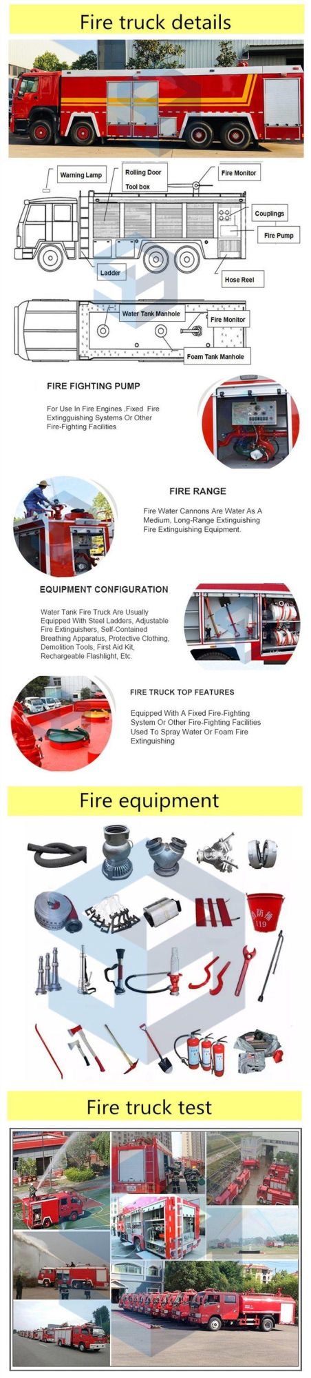 Guaranteed Mini Fire Truck Manufacturers 7000 Liters Firefighter Truck