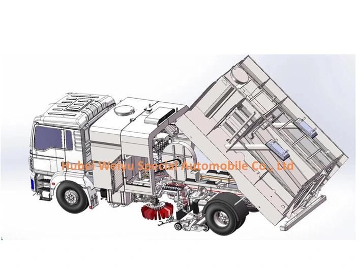 Dongfeng Road Sweeper Truck 6-Wheel 170HP Road Street Washing and Sweeping Broomer