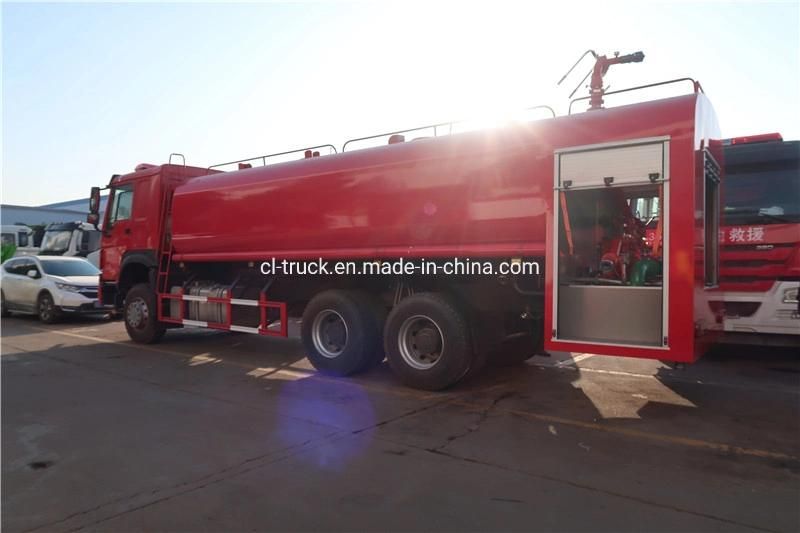 Sinotruk HOWO 6X4 Fire Water Tank Truck 20tons 30tons for Sale