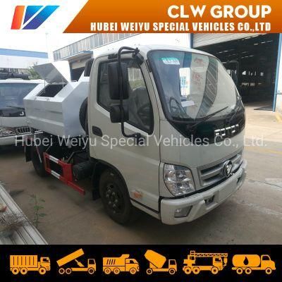 Foton Mini 3cbm Electric Control Waste Disposal and Transfer Hook Lift Garbage Truck