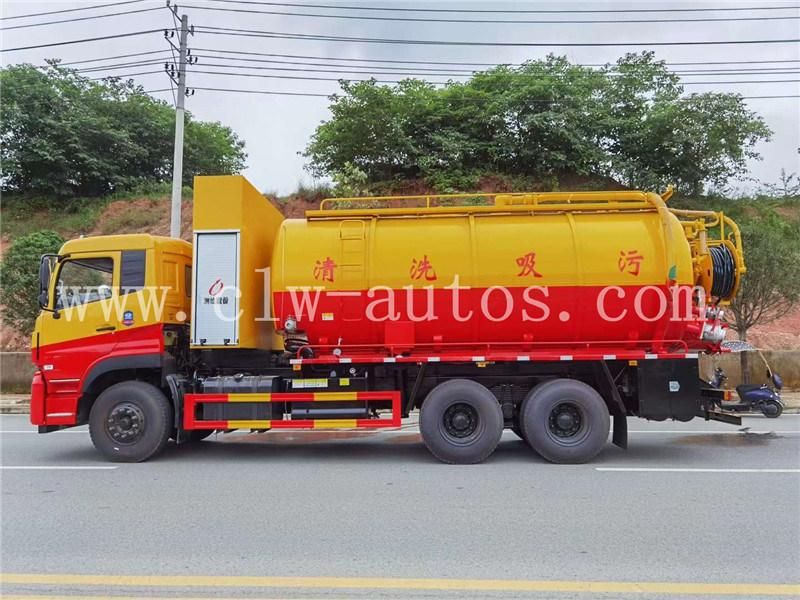 Dongfeng Kinland 6X4 20000 Liters 20tons Vacuum Sewage Suction and High Pressure Cleaning Truck Septic Tank Truck