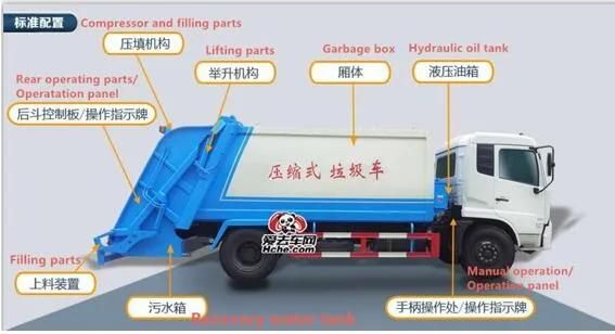 Municipal Sanitation Dongfeng 4X2 Compression Garbage Compactor Truck