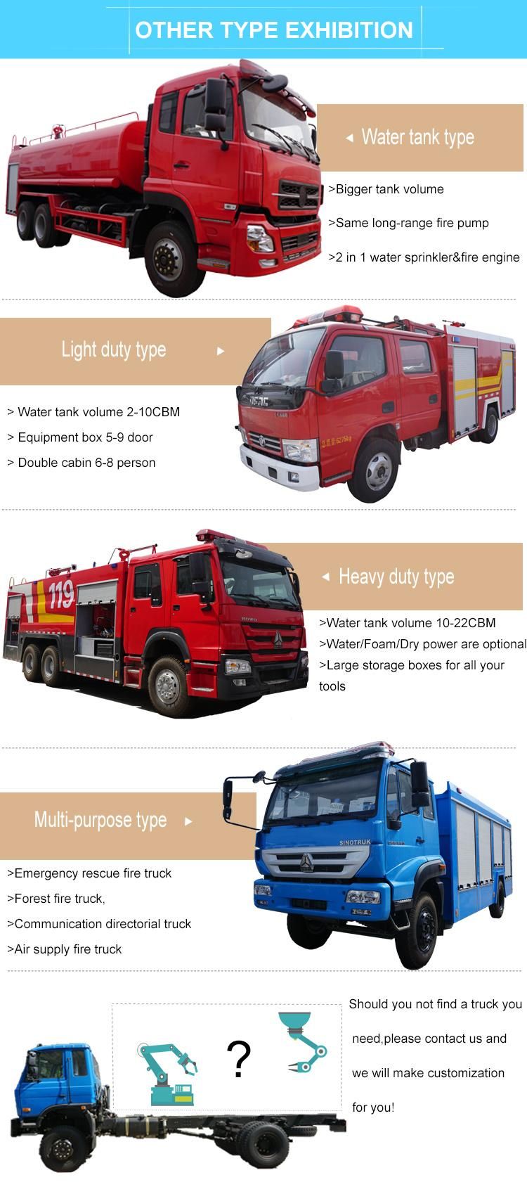 Factory Direct Sale 1suzu 16000L Water Foam Powder Fire Truck
