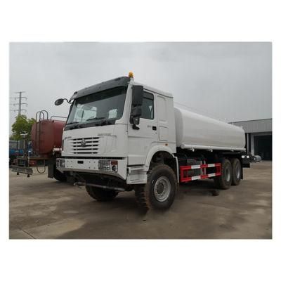 HOWO 6X6 Offroad 20000L 25000L 20m3 25m3 20cbm 25cbm Water Tank Truck for Water Bowser