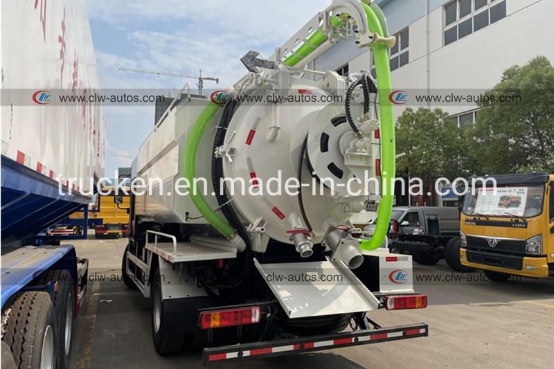 Foton/HOWO/JAC 4X2 12 Tons Vacuum Sewage/Sludge Cleaning Suction Truck