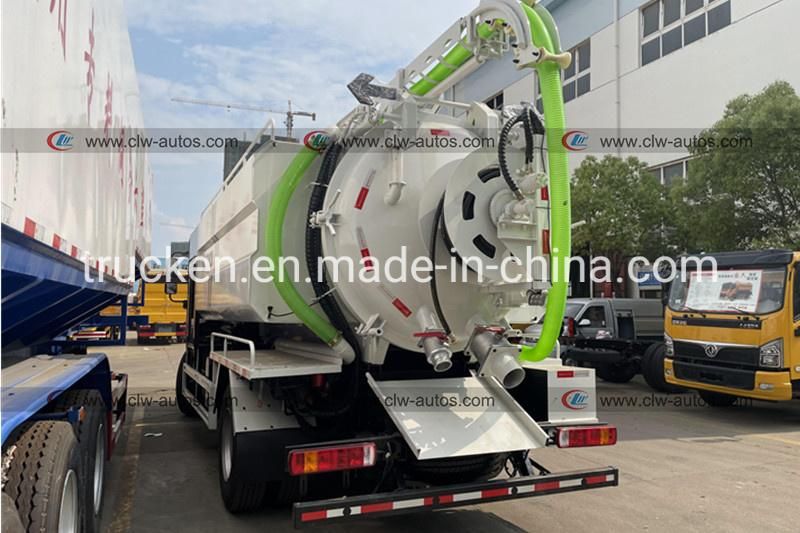 Foton/HOWO/JAC 4X2 12 Tons Vacuum Sewage/Sludge Cleaning Suction Truck