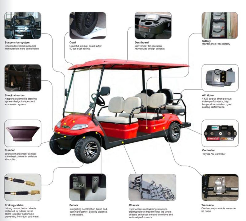 Four-Wheel Sightseeing Car Electric Vehicle 14 Person Sightseeing Bus (Lt-S14)