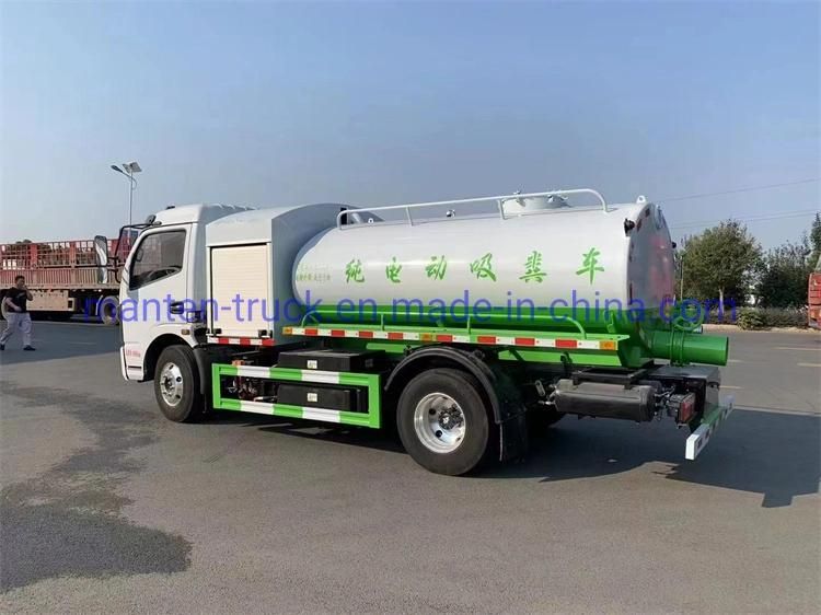 Electric Driven 5000L 5cbm 5m3 Fecal Suction Tank Truck for Sewer Cleaning