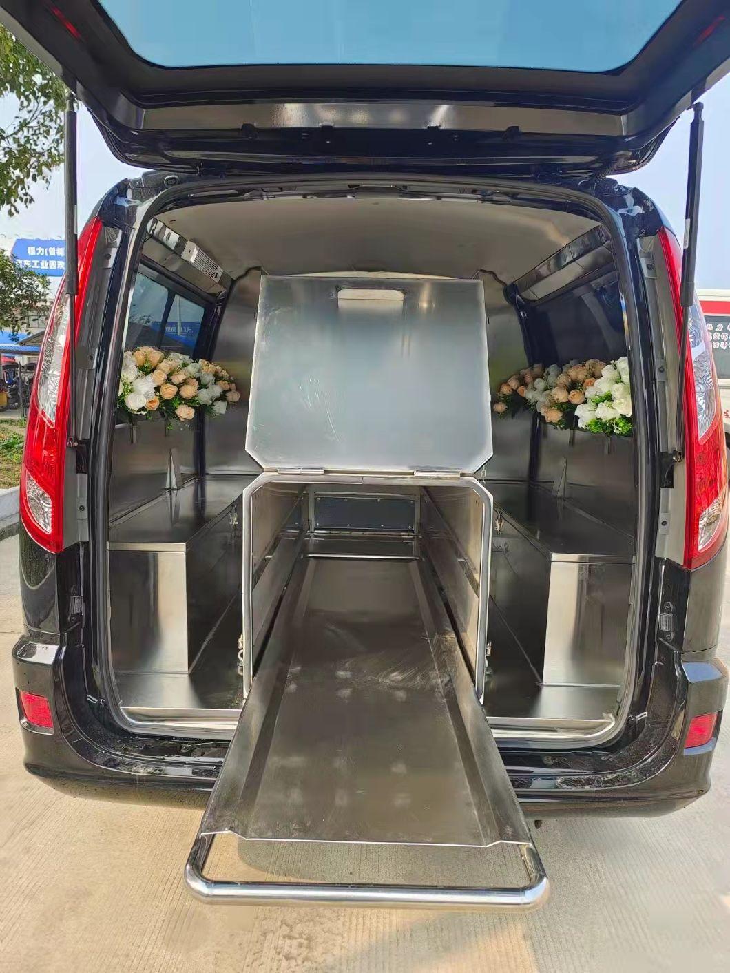 Foton 4*2 Black Funeral Carriage with Stainless Steel Ice Coffin/Hearse