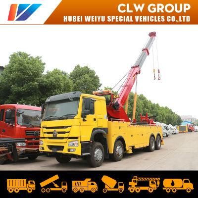China HOWO 8*4 360 Degree Rotation 50tons Road Rescue Wrecker Towing Trucks Heavy Duty Recovery Tow Truck