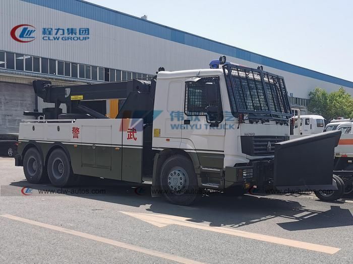 China 6*6 Sinotruk HOWO 16t 20tons 25t Road Recovery Towing Truck with Front Shovel Rescue Wrecker