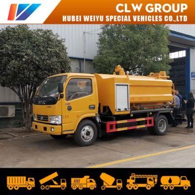 Dongfeng Small Vacuum Truck 5m3 High Pressure Cleaning Sewage Suction Tanker Truck