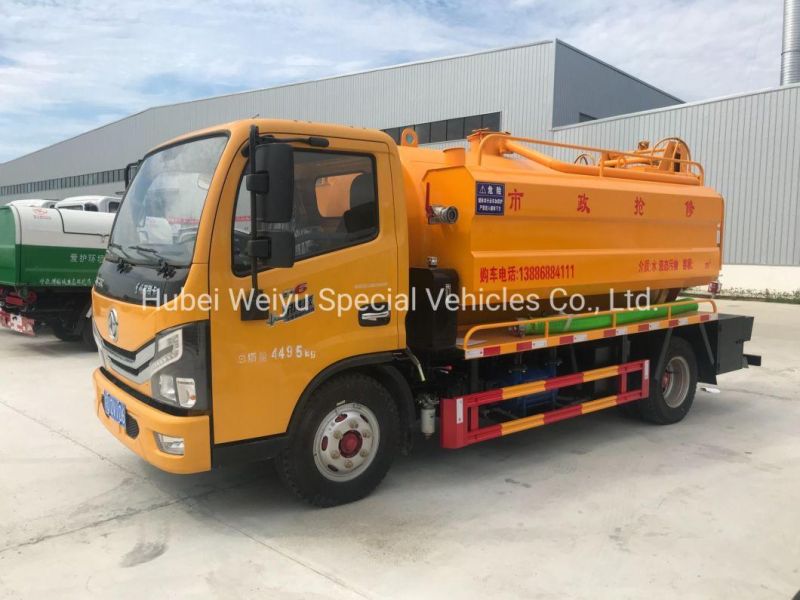 Factory Price Dongfeng Brand 4mm Carbon Steel Tank Vacuum Suction Truck Waste Water Transport Truck