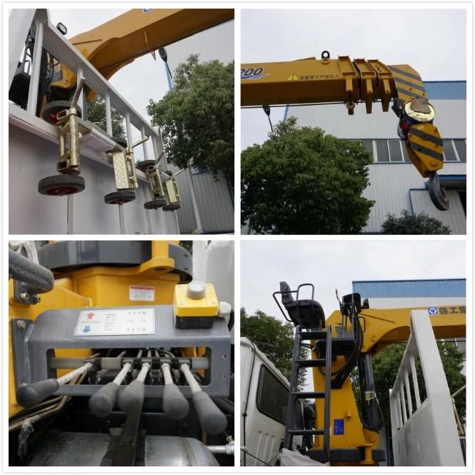 Dongfeng 4*2 5tons Flatbed Wrecker Tow Truck Mounted Crane