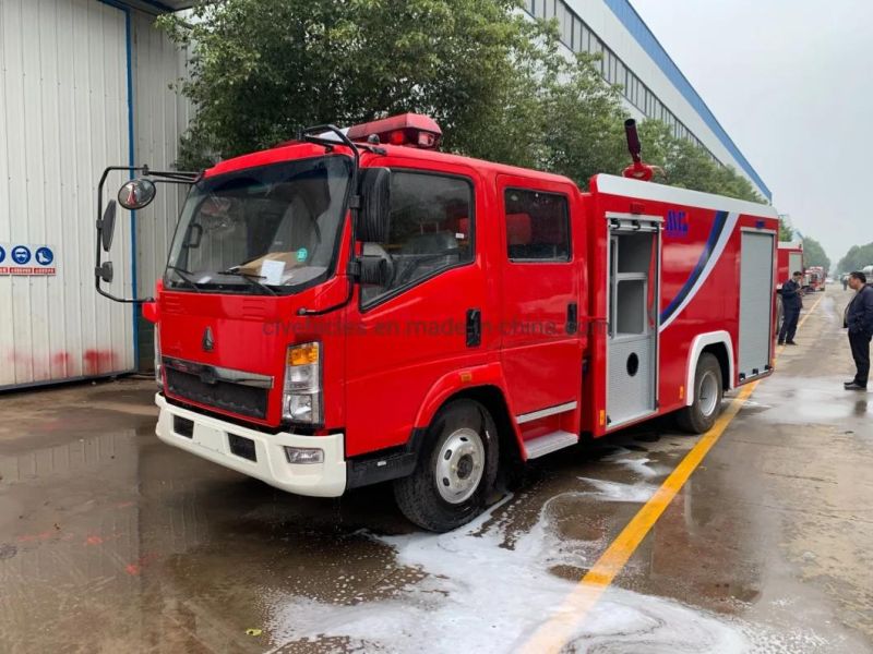 Sinotruk HOWO 4000L Water Tank with Foam Fire Fighting Truck Fire Truck with Equipment