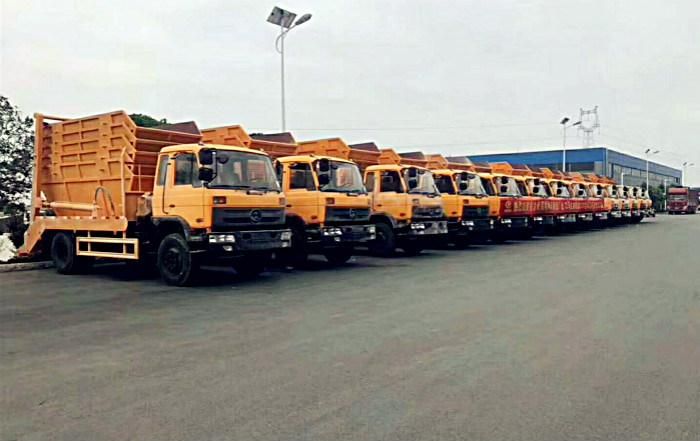 China Factory Price Dongfeng 9cbm 9000liters Swept Body Garbage Truck Refuse Collector Swing Arm Garbage Truck