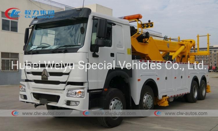 Sinotruk HOWO 12 Wheels 30tons 40tons 50tons 360 Degree Rotation Turntable Boom Road Wrecker Tow Truck for Road Emergency Rescue