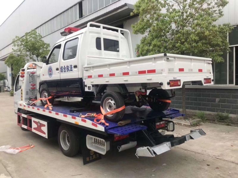 Small 4*2 Flatbed Tow Truck Hydraulic Flatbed Tow Wrecker Truck