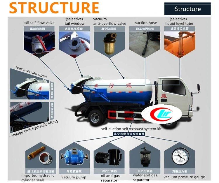 FAW 10cbm 6wheeler Honey Sucker Septic Sewer Sludge Tank Fecal Waste Vacuum Sewage Suction Truck