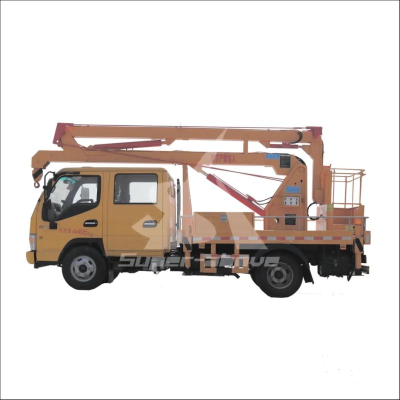 12m 16m 18m 20m Telescopic Boom Aerial Working Truck with Bucket
