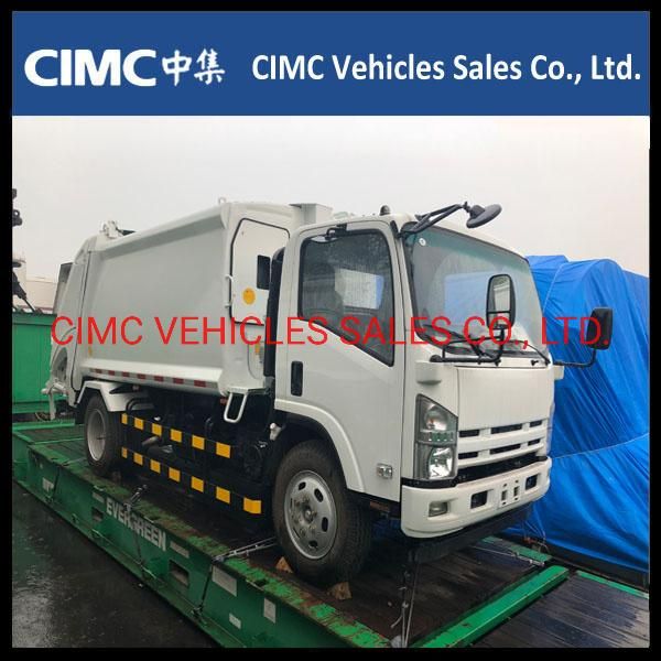 China Isuzu 700p Nqr 4HK1 Garbage Compactor Truck Price 6 Cubic