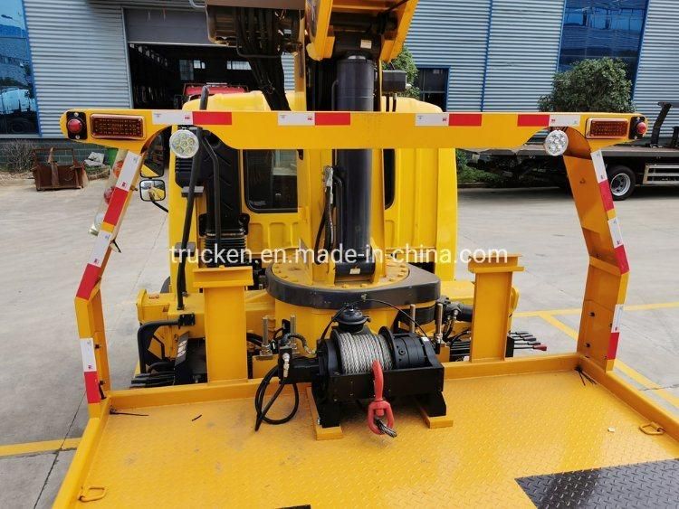 Heavy Duty FAW Flatbed Tilt Tray Wrecker Tow Truck 10ton Loading 15ton Under Lift for Road Saving Truck Delivery