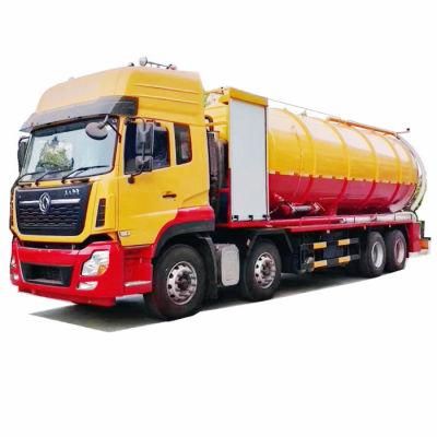 30ton Vacuum Sewer Sewage Cleaning Truck (Sewer Septic Tank High Pressure Combined Water Jetting Truck 18m3 Wast Sludge 10m3 Clean Water Tank)