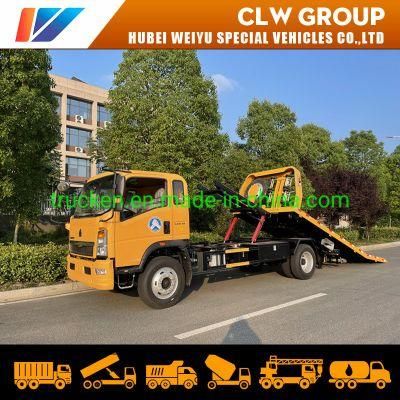 Sinotruk HOWO 4*2 3 Tons Hydraulic Platform Tow Truck Small Road Rescue Wrecker Flatbed Towing Truck