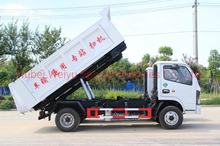 China Dongfeng 5cbm/5000liters Hydraulic Self Loading and Discharging Tipper/Dump Garbage Truck
