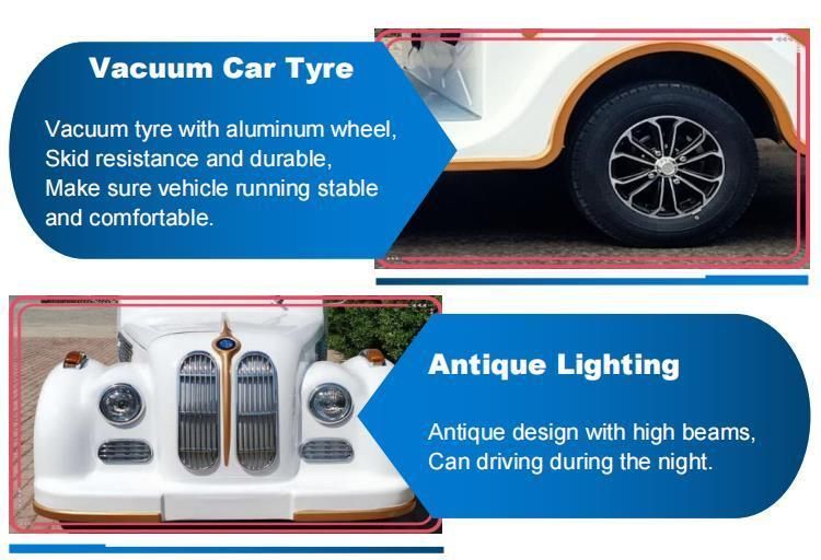 CE Approved Electric Tourist Retro Electric Car with 12 Seats