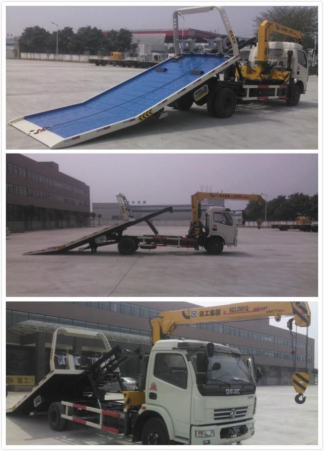 Light Duty Multi Function Flatbed Tow Truck Mounted Telescopic Crane